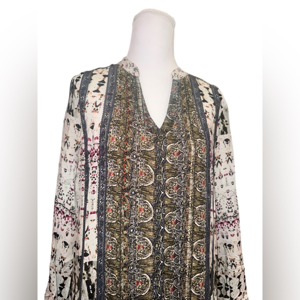 Anthropologie Tiny Boho Patchwork Mini Dress Smal… - image 2